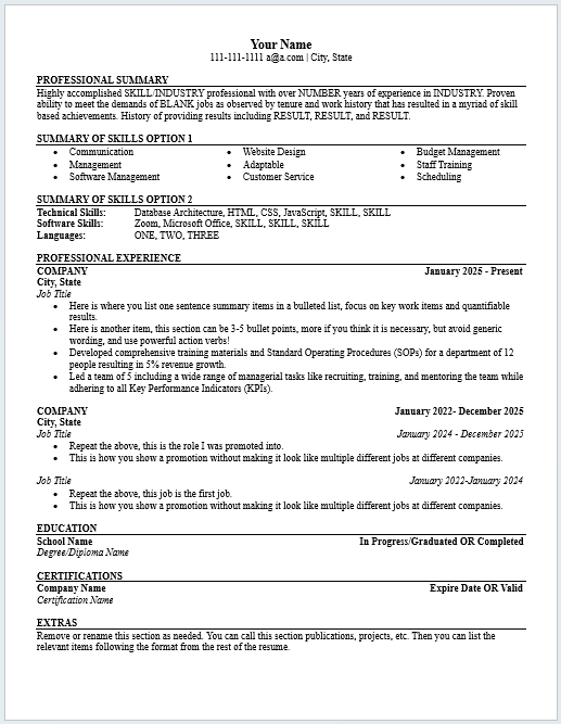 Free resume template: Simple